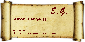 Sutor Gergely névjegykártya